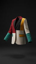 Color-blocked tailored blazer