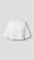 Clean White boxy cropped shirt