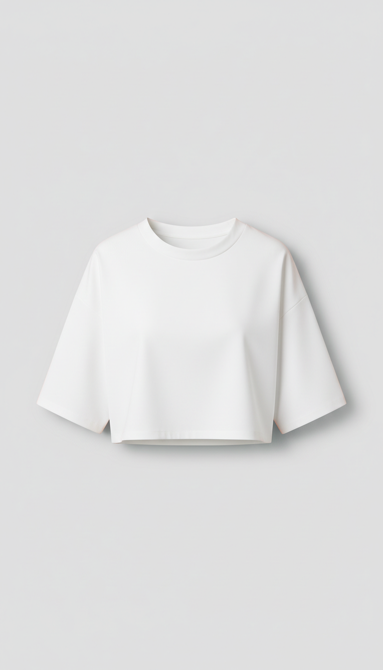 Clean White boxy cropped shirt